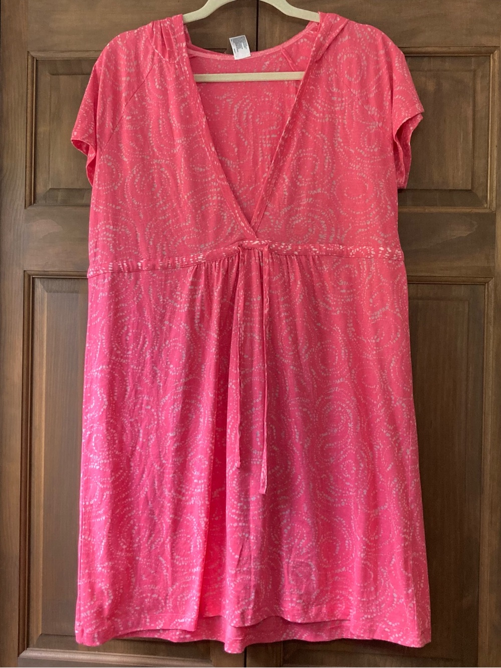 St. John’s Bay Pink & Semi-Sheer Hooded Cover-up Large